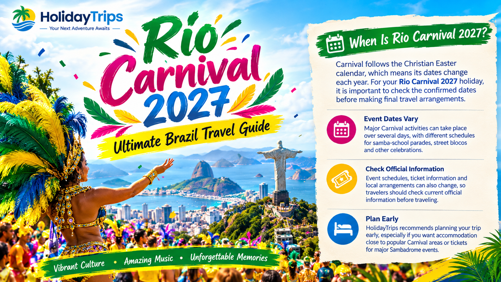 Rio Carnival 2027: Ultimate Brazil Travel Guide | HolidayTrips Image